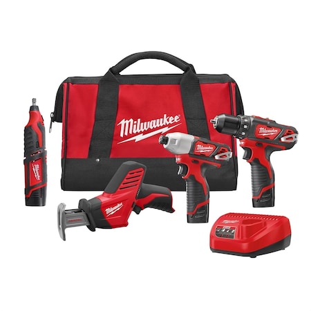 Milwaukee Tool M12 4Pc Combo Kit 2497-24